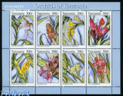 Tanzania 1994 Orchids 8v M/s, Mint NH, Nature - Flowers & Plants - Orchids - Tanzanie (1964-...)