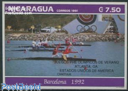 Nicaragua 1992 Olympic Games S/s (not Valid For Postage), Overprinted Youth Olympics, Mint NH, Sport - Kayaks & Rowing.. - Roeisport