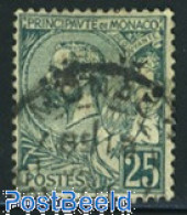 Monaco 1891 25c Green, Used, Used - Gebraucht