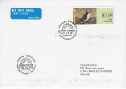 Vignette D'affranchissement De Bureau De Poste Acon - Macareux - Oiseau - FDC - Man (Ile De)