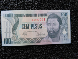 Guinée-Bissau, 100 Pesos 1990 Billets › Billets Courants : 1990-1993 Issue 125 × 63 Mm P# 11 , N# 203058  (Box2-3) - Guinea-Bissau