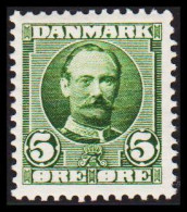 1907. King Frederik VIII. 5 Øre Green. Beautiful Centered Stamp Hinged. (Michel 53) - JF557446 - Unused Stamps