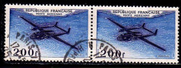 France Avion Obl Yv:31 Mi:988 Noratlas Paire (TB Cachet Rond) - 1927-1959 Gebraucht