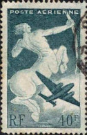 France Avion Obl Yv: 16 Mi:748a Sagitaire & Avion Lokheed Hudson (cachet Rond) - 1927-1959 Gebraucht