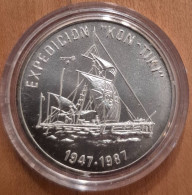 Cuba Silver 5 Pesos 1987. KM-155. Kon-Tiki Expedition. - Cuba