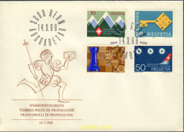 369005 MNH SUIZA 1968 EUROPA CEPT. LLAVE DORADA Y SELLOS DE PROPAGANDA - Ongebruikt