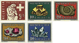 91316 MNH SUIZA 1958 PRO PATRIA. MINERALES Y FOSILES - Fossielen