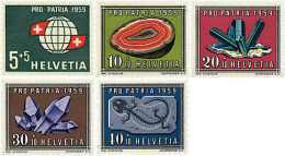 91317 MNH SUIZA 1959 PRO PATRIA. MINERALES Y FOSILES - Fossielen