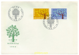 23524 MNH SUIZA 1962 EUROPA CEPT. ARBOL CON 19 HOJAS - Ongebruikt