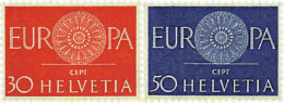 62052 MNH SUIZA 1960 EUROPA CEPT. RUEDA CON 19 RADIOS - Ongebruikt