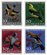 41159 MNH SUIZA 1969 PRO JUVENTUD. PAJAROS - Ongebruikt