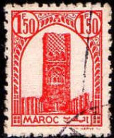 Maroc (Prot.Fr) Poste Obl Yv:213 Mi:197 Tour Hassan Dent 12 G.brillante (cachet Rond) - Moskeeën En Synagogen