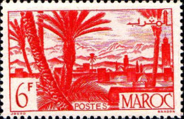 Maroc (Prot.Fr) Poste N** Yv:258 Mi:256 Oasis Atlas & Palmeraie - Moskeeën En Synagogen