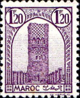 Maroc (Prot.Fr) Poste N** Yv:212B Mi:196B Tour Hassan Dent.12 Gom.mate - Moskeeën En Synagogen