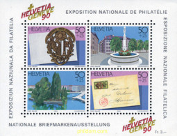 109077 MNH SUIZA 1990 HELVETIA GENEVE 90. EXPOSICION FILATELICA NACIONAL - Ungebraucht