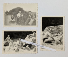 Photo Originale 1948 Etables Sur Mer 22 Côtes D'Armor Le Corps De Garde Homme Femme Maillot De Bain Cliché Amateur - Etables-sur-Mer