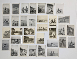 Photo 1946 à 1948 Etables Sur Mer 22 Côtes D'Armor Plage Du Moulin Les Godelins Homme Femme Enfant Maillot De Bain - Etables-sur-Mer