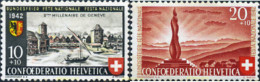127810 HINGED SUIZA 1942 FIESTA NACIONAL Y BIMILENARIO DE GINEGRA - Monumenten