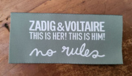 Carte Zadig & Voltaire No Rules Tissu - Modernas (desde 1961)