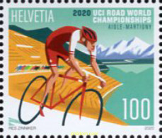 632333 MNH SUIZA 2020 CARRETERA UCI 2020 CAMPEONATO DEL MUNDO AIGLE-MARTIGNY - Cycling