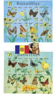 GHANA 1992 Buterdlais Mariposas   2 BLOCS 16V PREHISTORIC ANIMals - Ghana (1957-...)