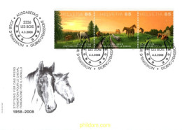732118 MNH SUIZA 2008 50 ANIVERSARIO DE LA FUNDACION PARA EL CABALLO - Unused Stamps