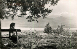 43424 - GEX - CPSM - PANORAMA / LA REDOUTE / LE MONT BLANC ET LE LAC LEMAN - Gex