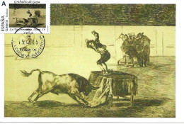 Grabados De Goya, Tauromaquia " Otra Locura De Martincho, En La Misma Plaza ", Carte Maximum Espagne. Tu Sello - Engravings