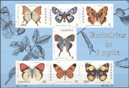 Angola 1982, Butterfly, 7val In Block - Angola