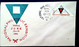 NEPAL 1966, NATIONAL PHILATELIC EXHIBITION, 10-16 JUNE 1966, SPECIAL COVER & CACHET. - Népal