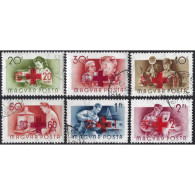 1957, Hungary, 20f-2Ft, Michel #1482-#1487, Raster Grid, Wmk, P12, Used - Oblitérés