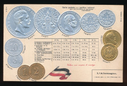 L'ALLEMAGNE    DUITSLAND - COINS AND FLAG  GAUFRRE  EMBOSSED - Münzen (Abb.)