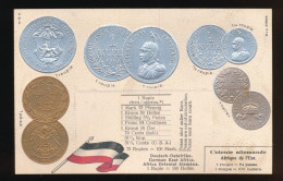 COLONIE ALLEMAGNE.  AFRIQUE DE L'EST - COINS AND FLAG  GAUFRRE  EMBOSSED - Münzen (Abb.)