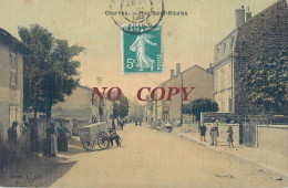 CARTE TOILEE : CHARLIEU RUE SAINT-NICOLAS ATTELAGE CHIEN VOITURE A CHIEN - Charlieu