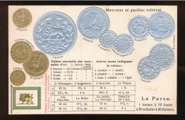 LA PERSE - COINS AND FLAG  GAUFRRE  EMBOSSED - Münzen (Abb.)