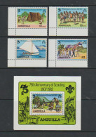 ANGUILLA   1982    75th  Anniv  Of  Boy  Scouts    Set  Of  4  +  Sheetlet         MNH - Anguilla (1968-...)