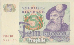 Schweden Pick-Nr: 51a (1968) Bankfrisch 1968 5 Kronor - Sweden