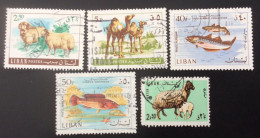 Asie 234 Liban Animaux Lot De 5 Timbres Oblitérés - Liban