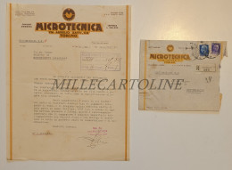 MICROTECNICA TORINO - Carta Intestata E Busta 1937 - Non Classés