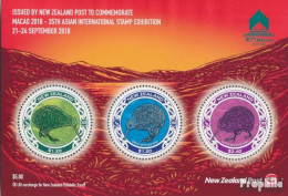 Neuseeland Block417 (kompl.Ausg.) Postfrisch 2018 Briefmarkenausstellung - Kiwi - Ungebraucht