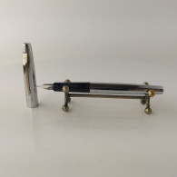 Vintage Soviet Fountain Pen AR Chrome Trim Piston Filler #5814 - Lapiceros