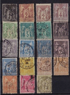 France - Lot 17 Timbres - Type SAGE - 1876-1878 Sage (Typ I)