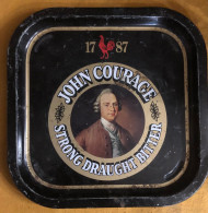 Ancien Plateau Tray Metal Pub John Courage Bar Bistrot Bitter - Autres & Non Classés
