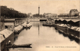CPA PARIS 10e - Canal St-Martin Et Colonne De Juillet (254146) - Paris (10)
