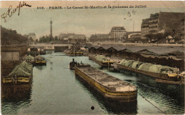 CPA PARIS (10e) Le Canal St-MARTIN. La Colonne De Juillet (563863) - Paris (10)