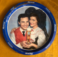Biere Meteor  Ancien Plateau Tray Metal Pub Biere Bar Bistrot - Autres & Non Classés