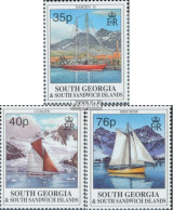 Südgeorgien Sandwich-Ins. 246-248 (kompl.Ausg.) Postfrisch 1995 Segeljachten - Géorgie Du Sud