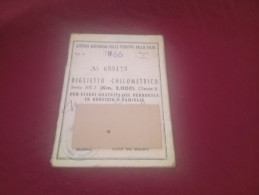 BIGLIETTO CHILOMETRICO  SERIE BK2 KM 2000 - 1966 - Europa