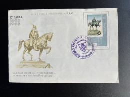 ALBANIA 1968 PRESENTATION FOLDER FDC (DAMAGED) GJERGJ KASTRIOTI 17-01-1968 ALBANIE - Albanie