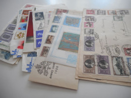 POSTE VATICANE, VATICAN, JOLI LOT D'ANCIENNES ENVELOPPES ET TIMBRES, BLOCS, TAMPONS, TOUS LES SCANS - Collections (sans Albums)